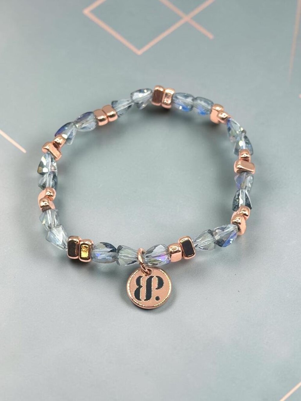 Bomb Party Blue Crystal Stretch Bracelet